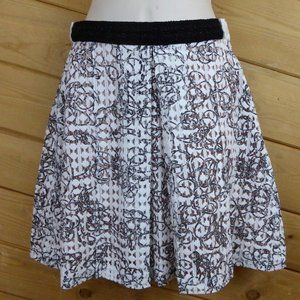 Julien David Pleated Eyelet Mini Lined Skirt Aline XS S High End